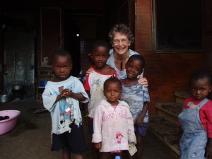 Briggy with African Children